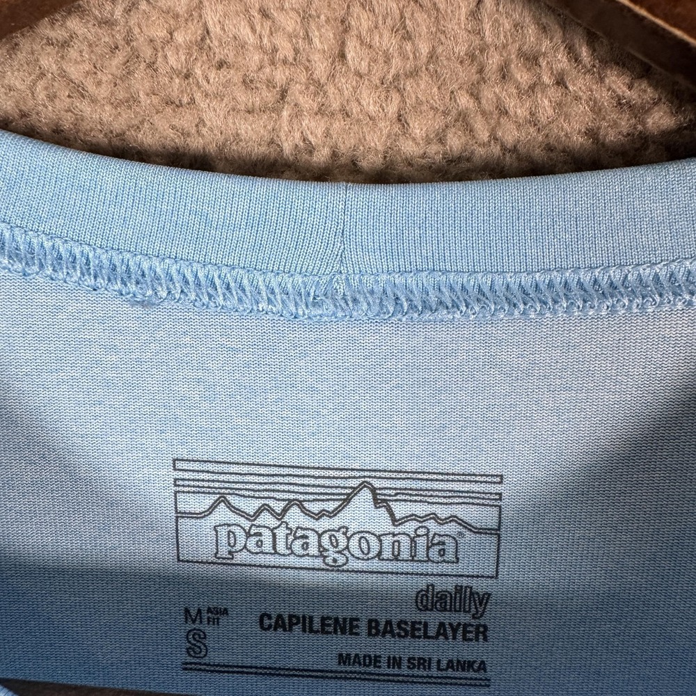 Patagonia Capilene Daily Baselayer Shirt‎ Mens Medium Blue Logo Short Sleeve - Picture 5 of 9